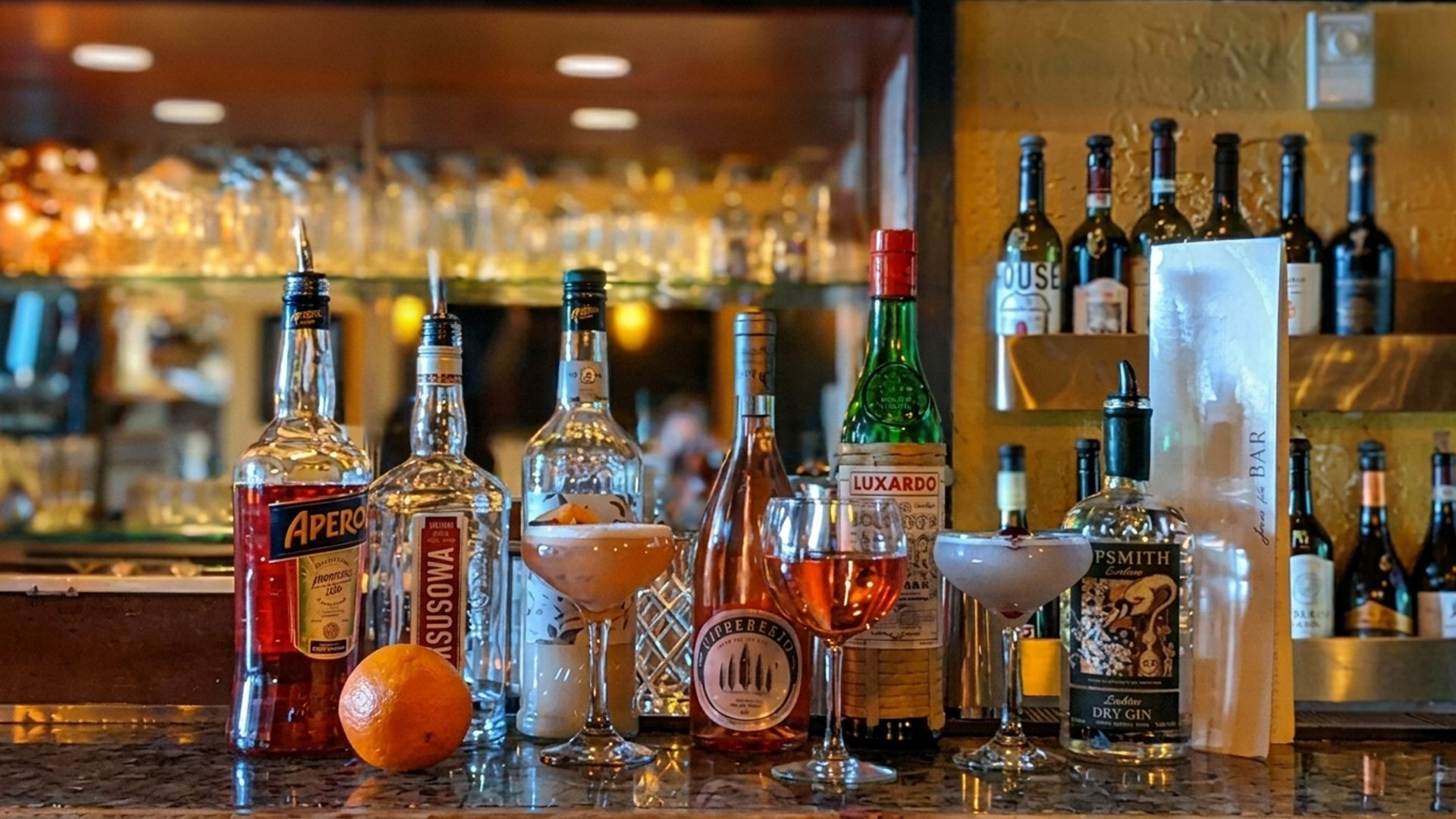 Cocktails and the bar