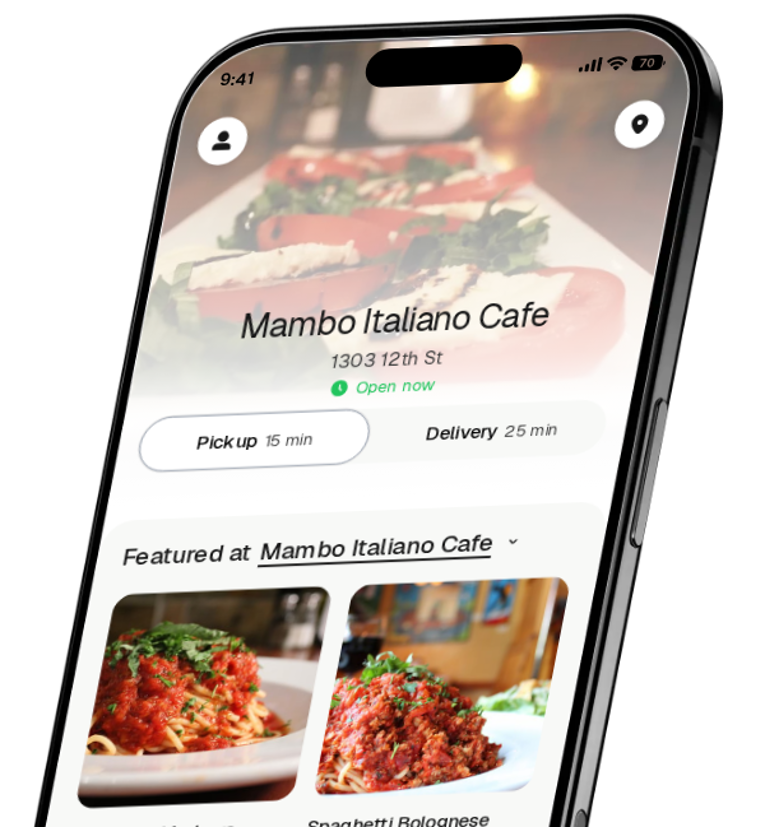 Mambo Italiano Cafe app preview